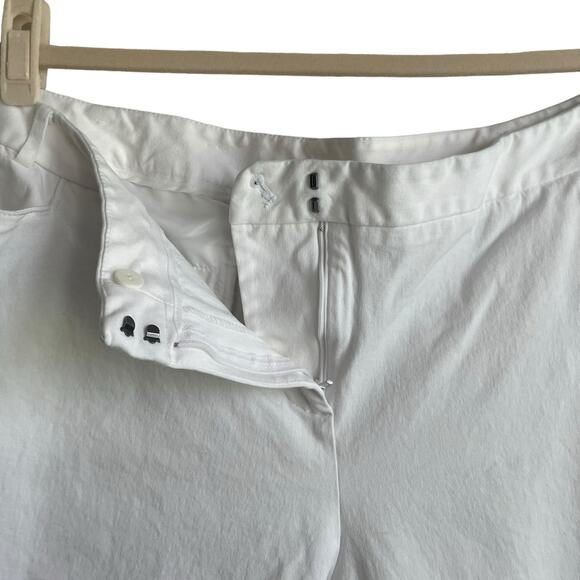 Lane Bryant Women Crop Pants 24 White Straight Leg Beachy Coastal Capris Vacay - Picture 5 of 9